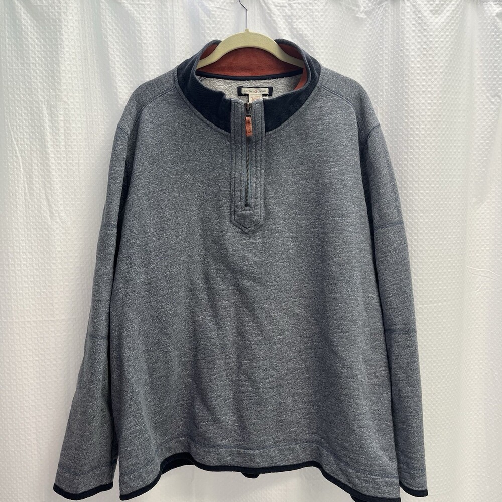 Carbon 2 Cobalt Heathered Blue Heavyweight 1/4 Zip Sweatshirt‎ Hiking Camping 2X